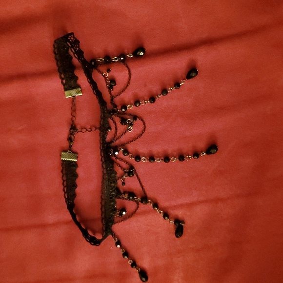 *NWT* Hot Topic's Cosmic Aura Black Lace Beaded Choker - Picture 3 of 16